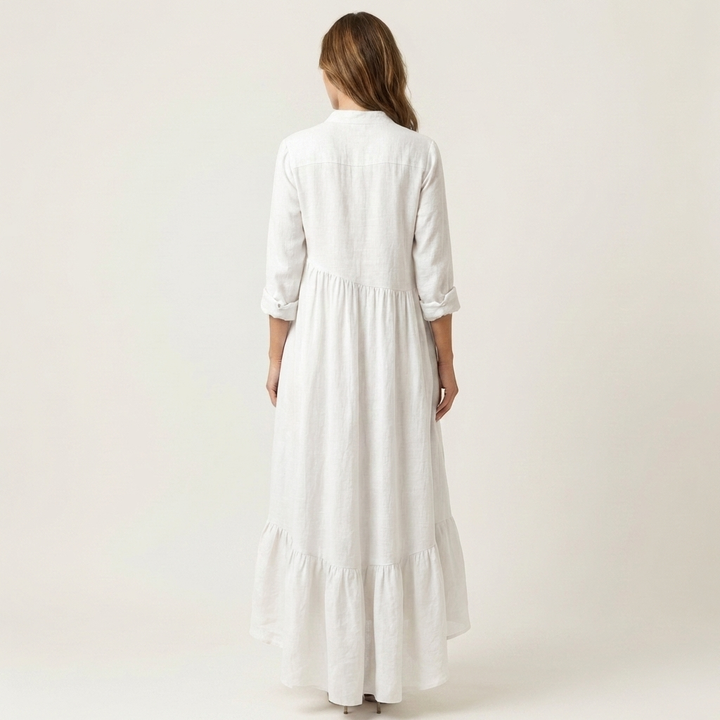 Mara High-Neck Button Maxi Dress