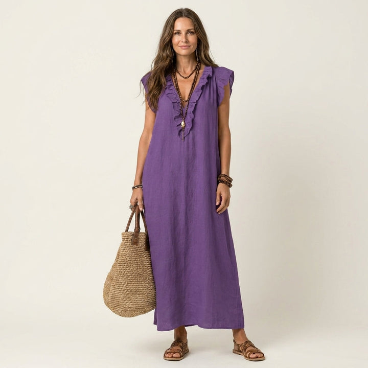 Elara V-Neck Maxi Dress