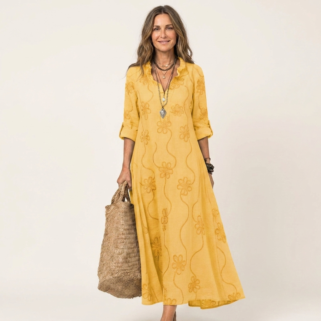 Kaia Embroidered Maxi Dress