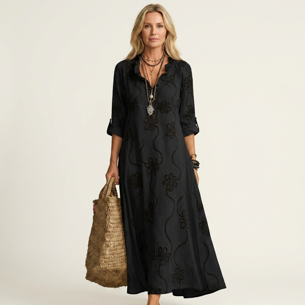 Kaia Embroidered Maxi Dress