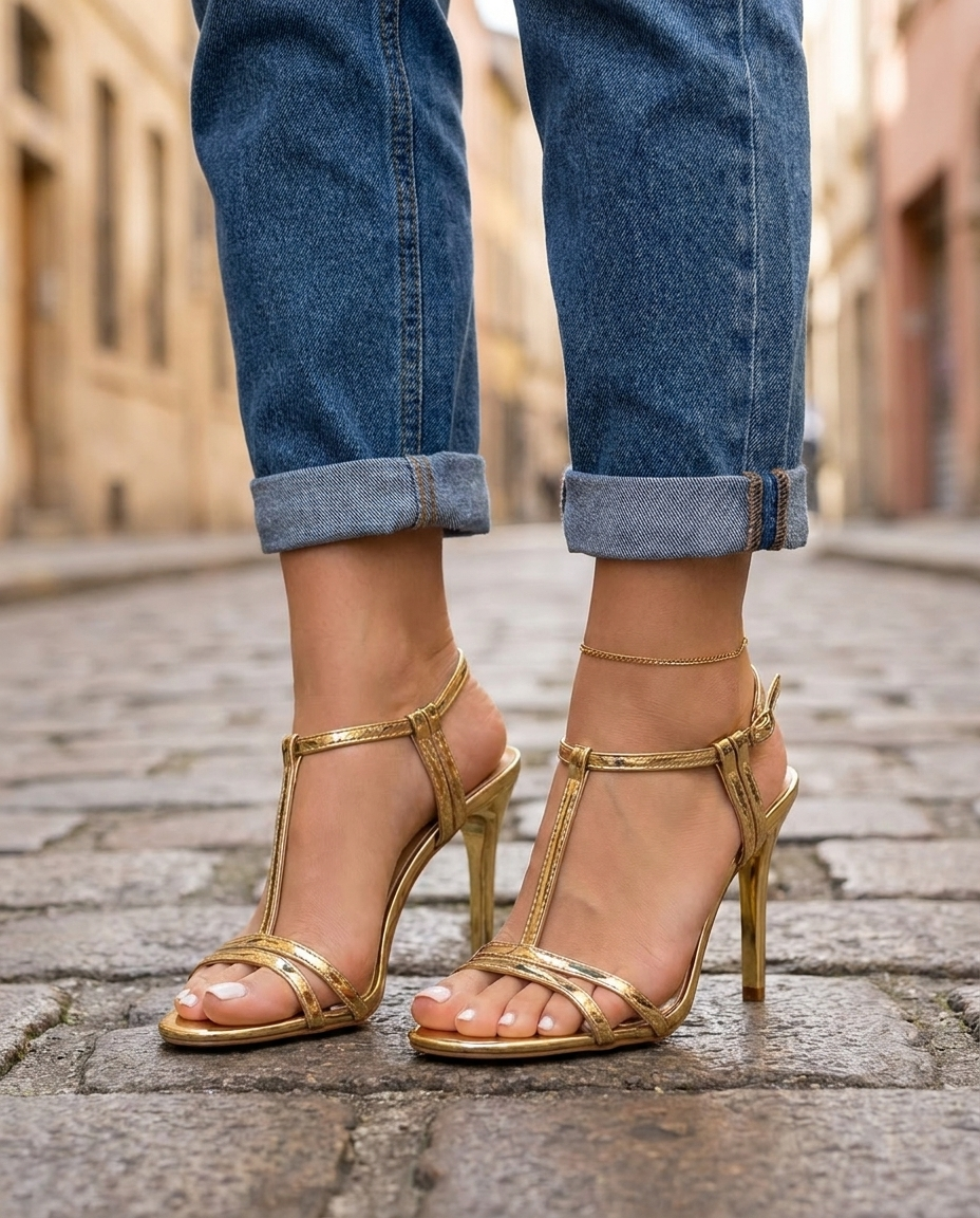 Sienna T-Strap Stiletto Heels