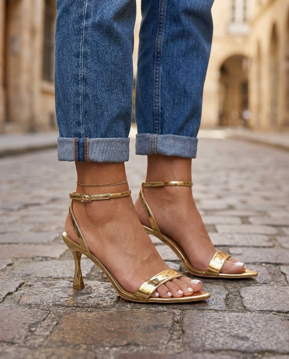Lucia Single-Strap Heels