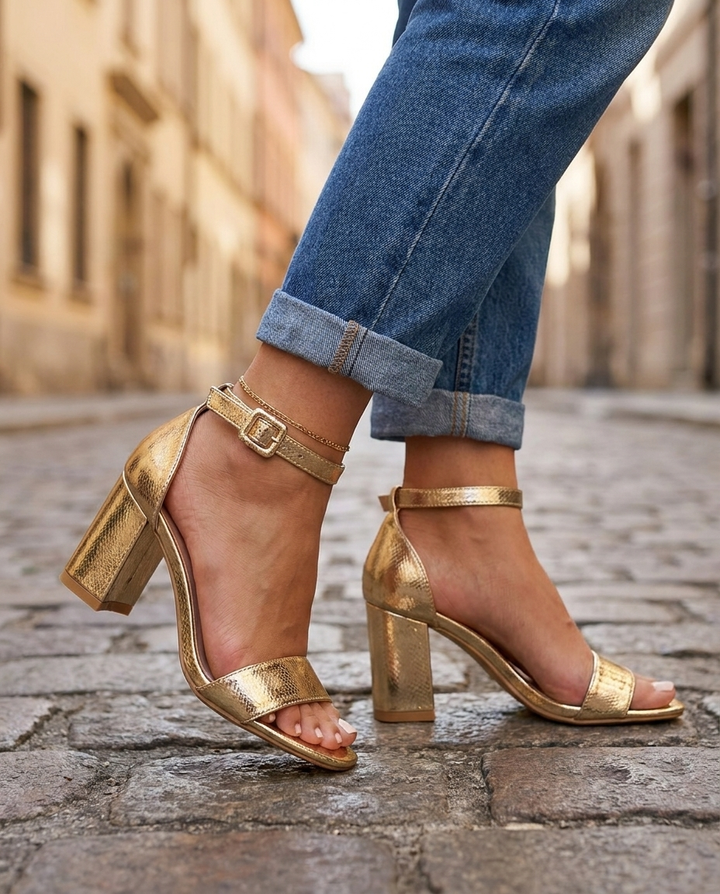 Arielle Sculpted Block Heel Sandals
