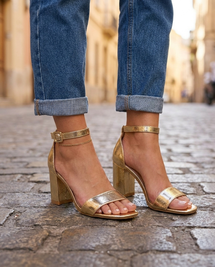 Arielle Sculpted Block Heel Sandals