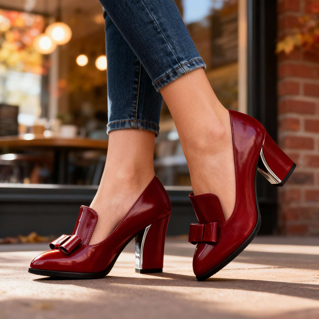 Amara Bow Block Heel Loafers