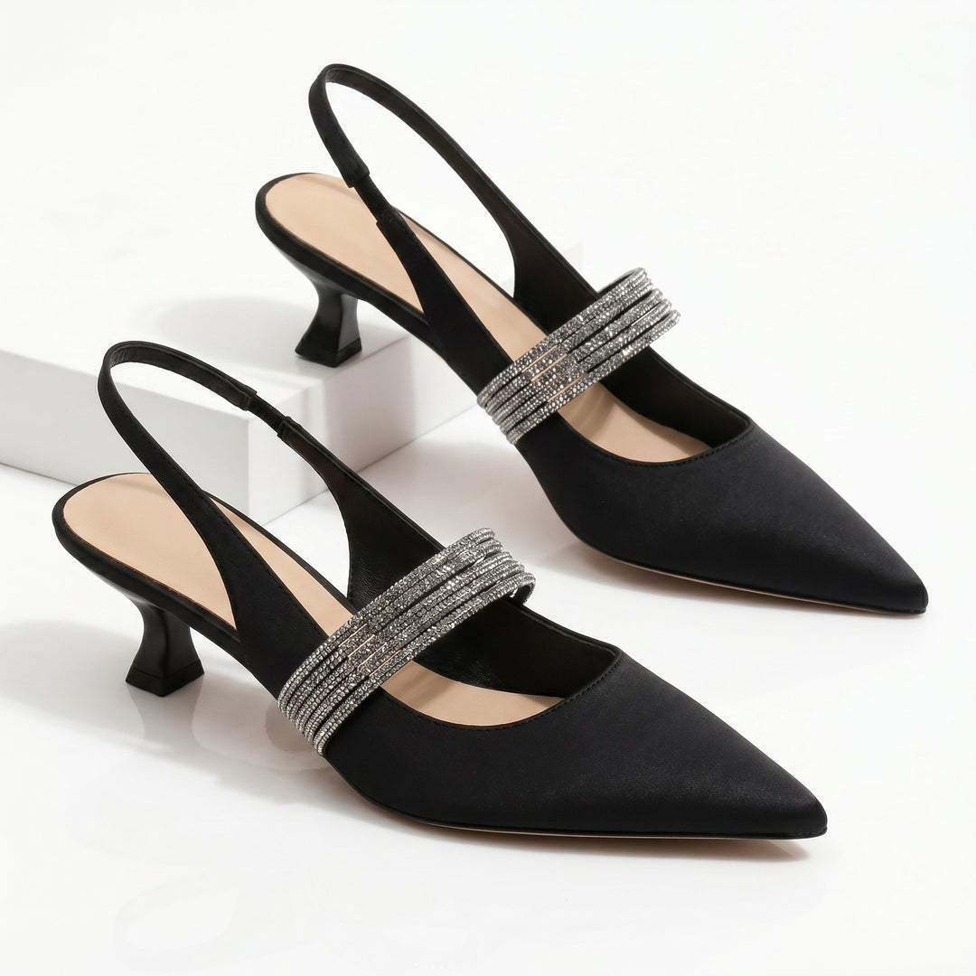 Sienna Embellished Kitten Heels