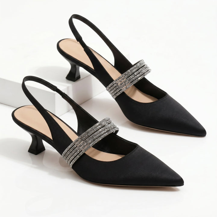 Sienna Embellished Kitten Heels