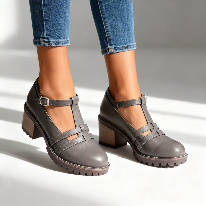 Camille T-Strap Block Heel Loafer